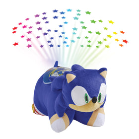 Pillow Pets Sonic Sleeptime Lite blue chenille plush offers cozy bedtime companionship.