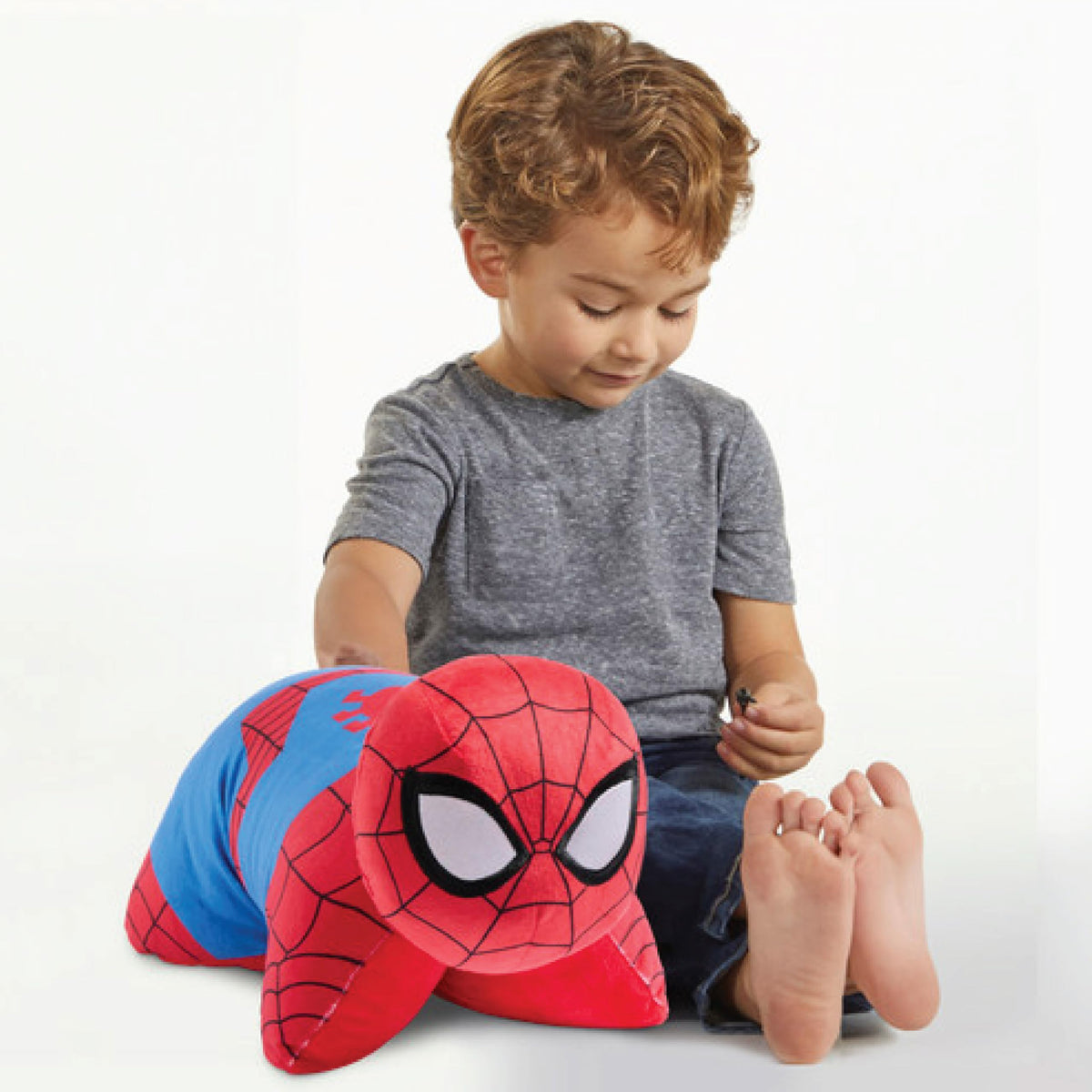 Pillow Pets Spider-Man soft plush fabric for cozy snuggles.