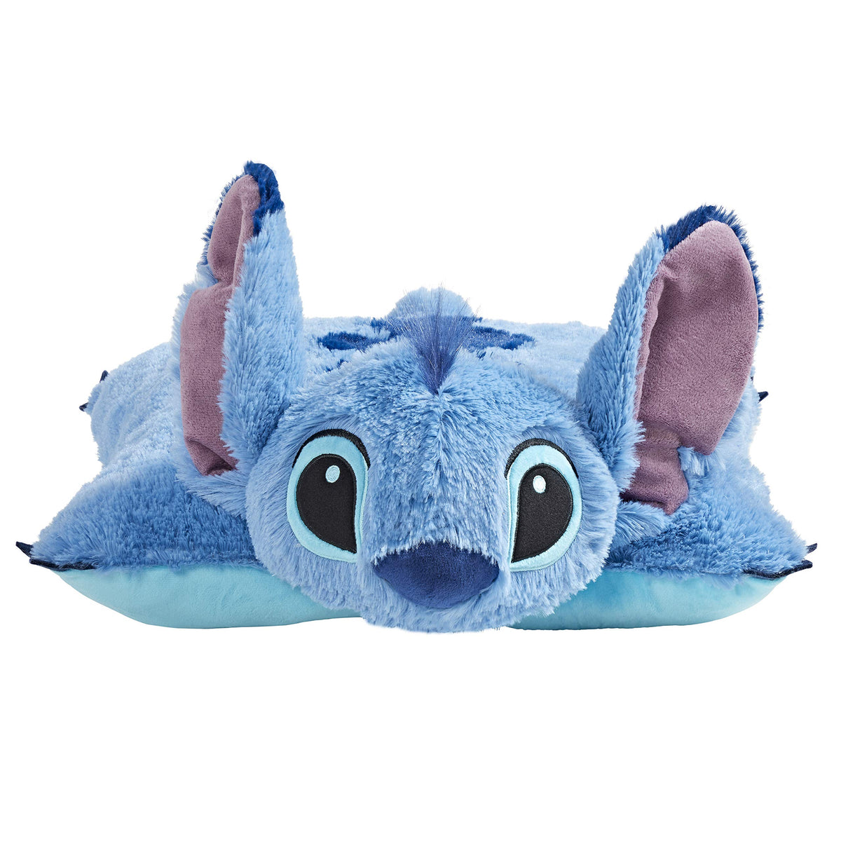 Pillow Pets Stitch belly unfastens to become a 16-inch pillow.
