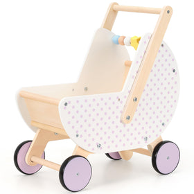 Pillowhale wooden baby walker front view promotes steady steps and exploration.