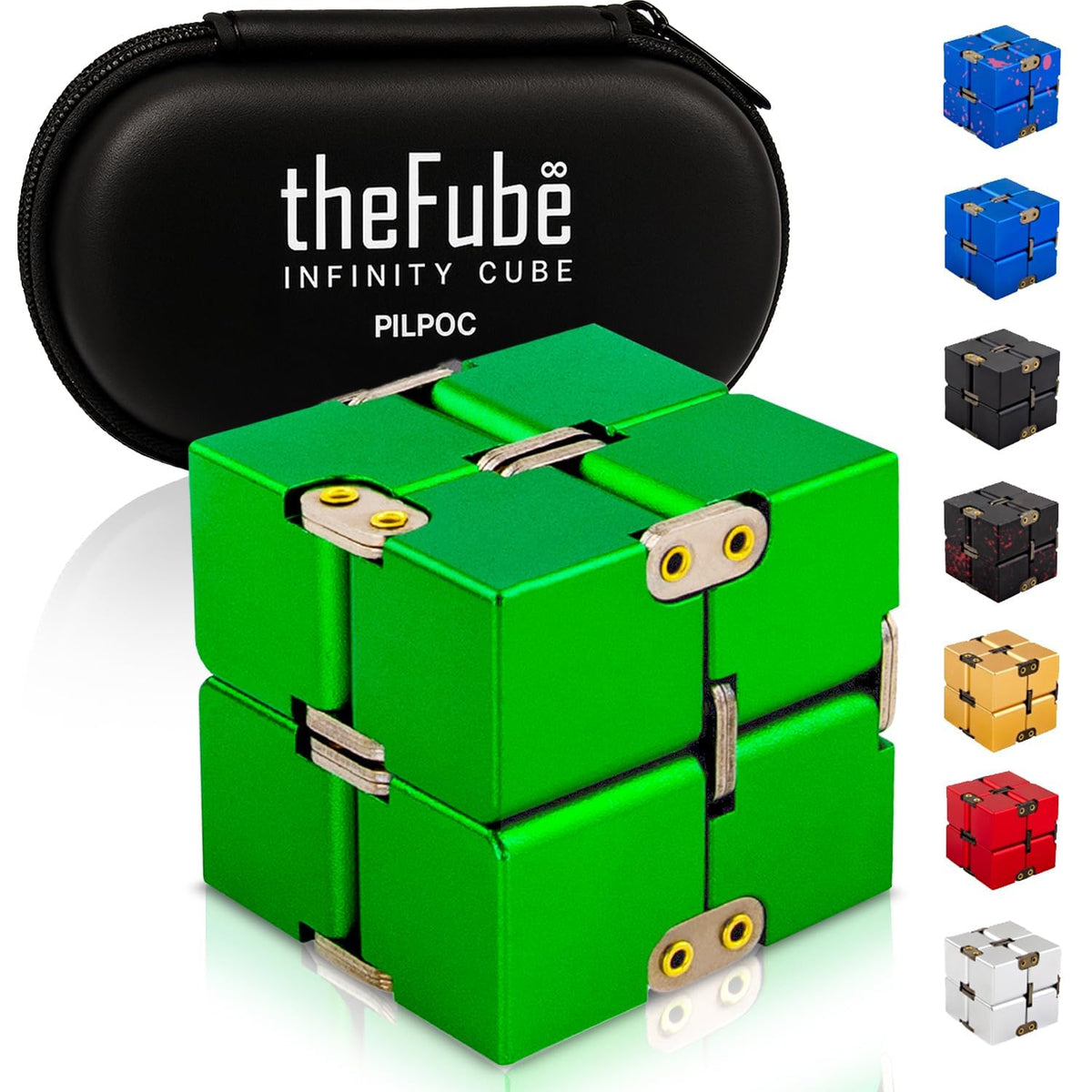 PILPOC TheFube Infinity Cube aluminum close-up shows durable construction and smooth rotation.