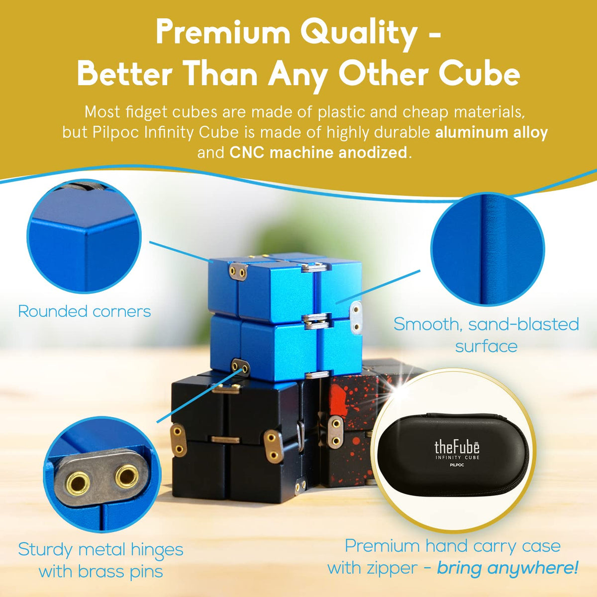 PILPOC TheFube Infinity Cube case included emphasizes portability and protection.