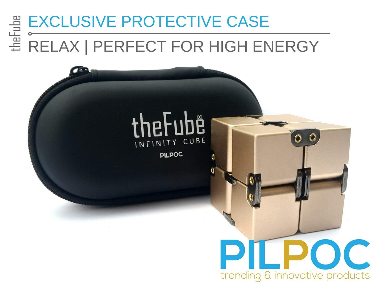 PILPOC theFube Infinity Cube gold dual audible and silent sides for discreet use.