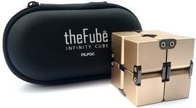 PILPOC theFube Infinity Cube gold close-up of tactile buttons for focus.