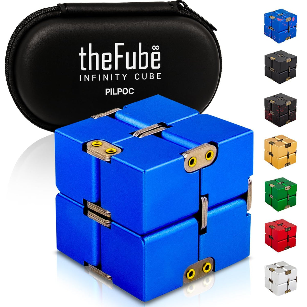 PILPOC theFube metal infinity cube with smooth rotation for focused stress relief during study.