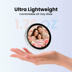 PIN TURA Pintura beam box showcases a customizable photo slideshow on desk.