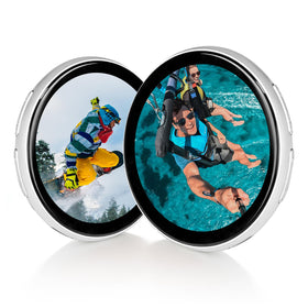PIN · TURA Pintura Digital Pin Badge front view for backpacks, wearable memory display