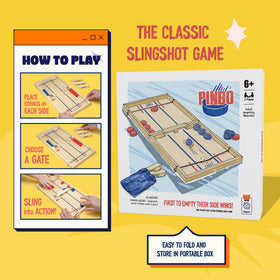 PINBO 2-player setup image emphasizes fast, engaging head-to-head rounds.