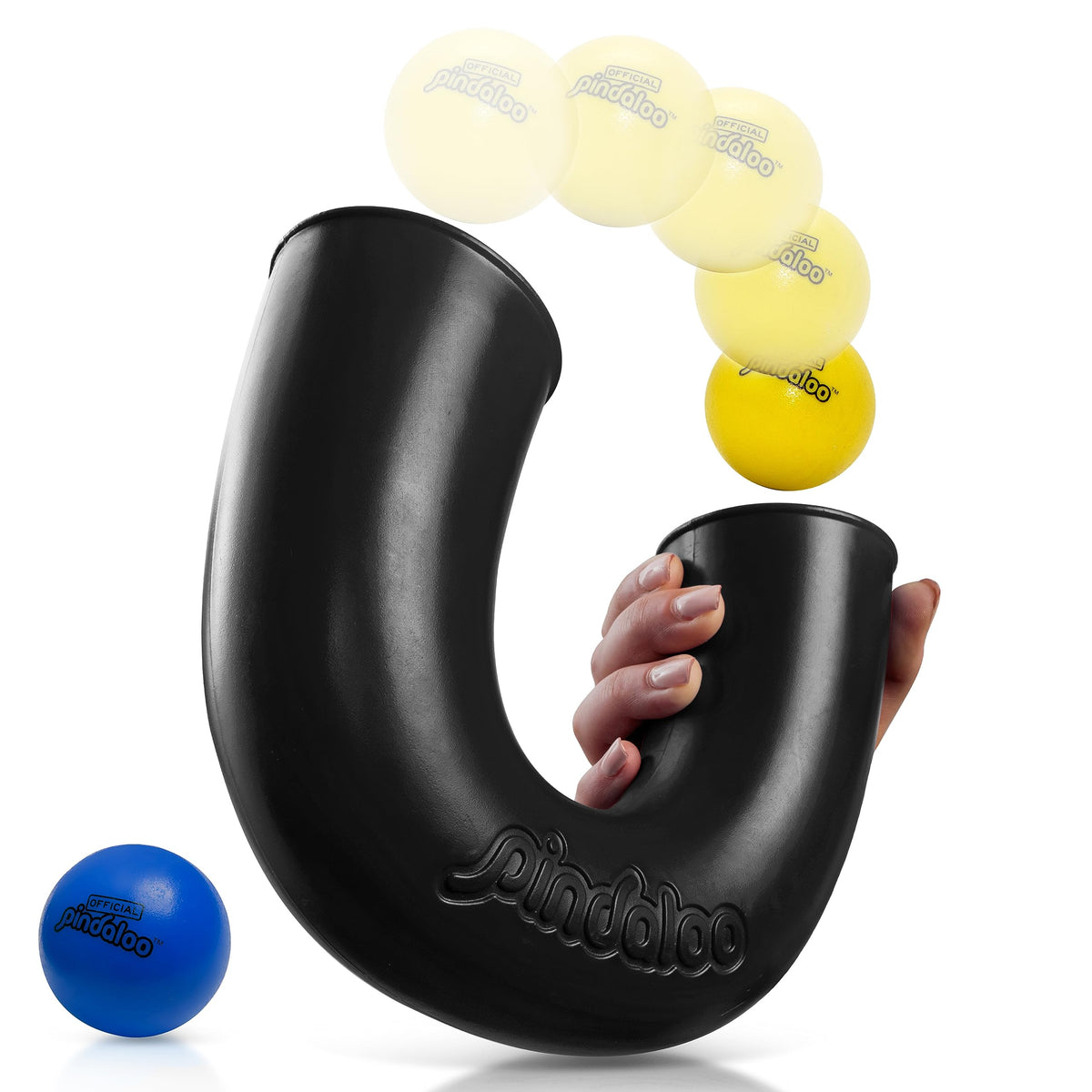 Pindaloo original two-balls setup boosts hand-eye coordination during play.