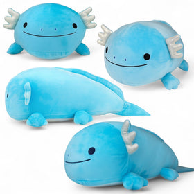 Pineapple Axolotl Plush 24-inch giant close-up fabric, showing soft-to-touch materials.