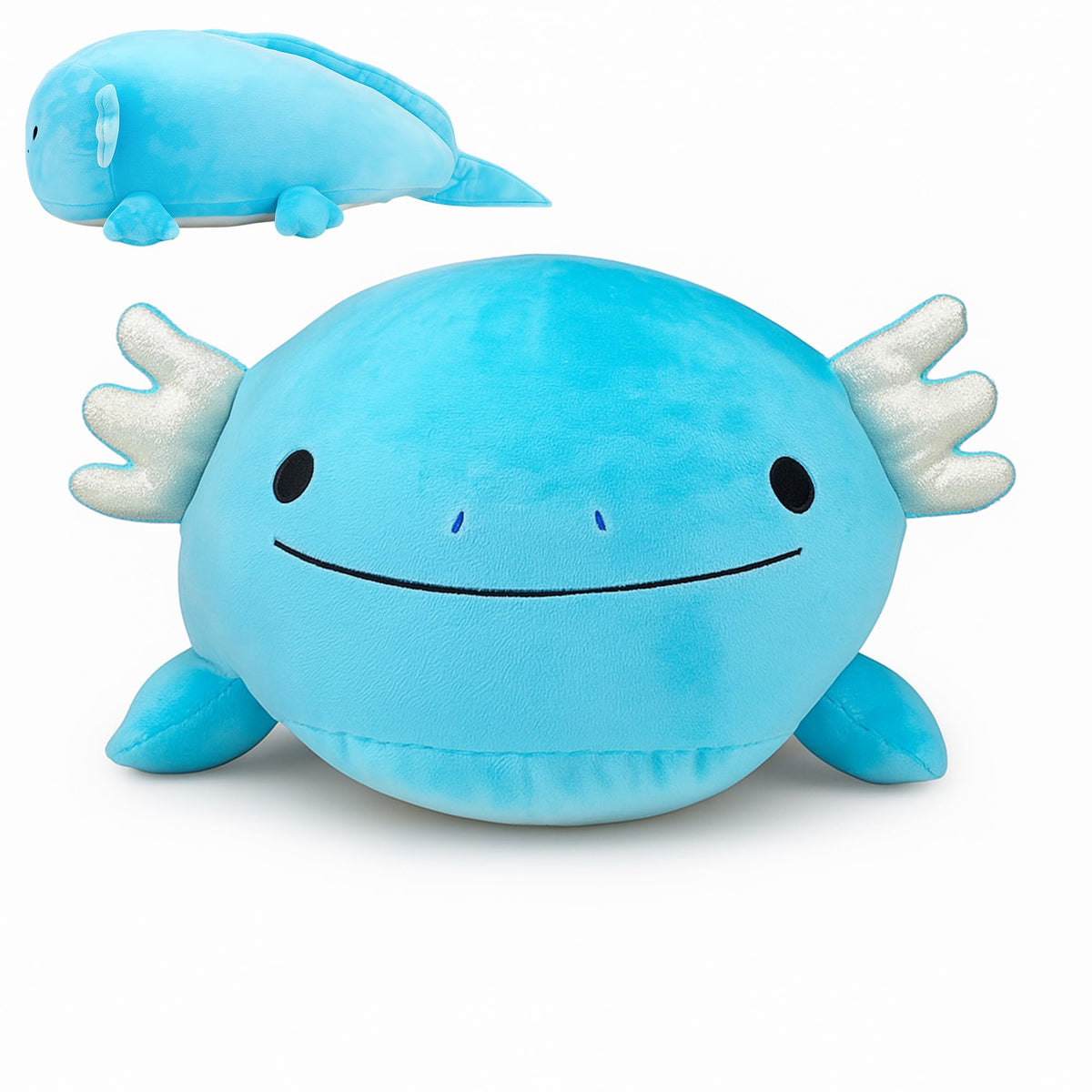 Pineapple Axolotl Plush 24-inch giant front view, a cuddly companion for kids and adults.