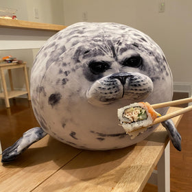 Pineapple giant seal pillow invites cozy reading and TV-time breaks.