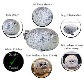 Pineapple seal plush stuffed toy provides a soft texture for snuggling.