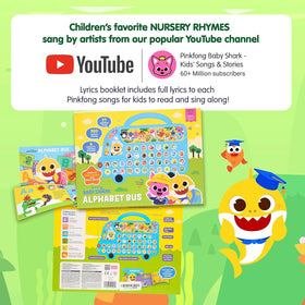 Pinkfong Baby Shark ABC Bus built-in lyrics booklet supports word recognition.
