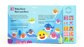 Pinkfong Baby Shark button closeup shows easy press action.