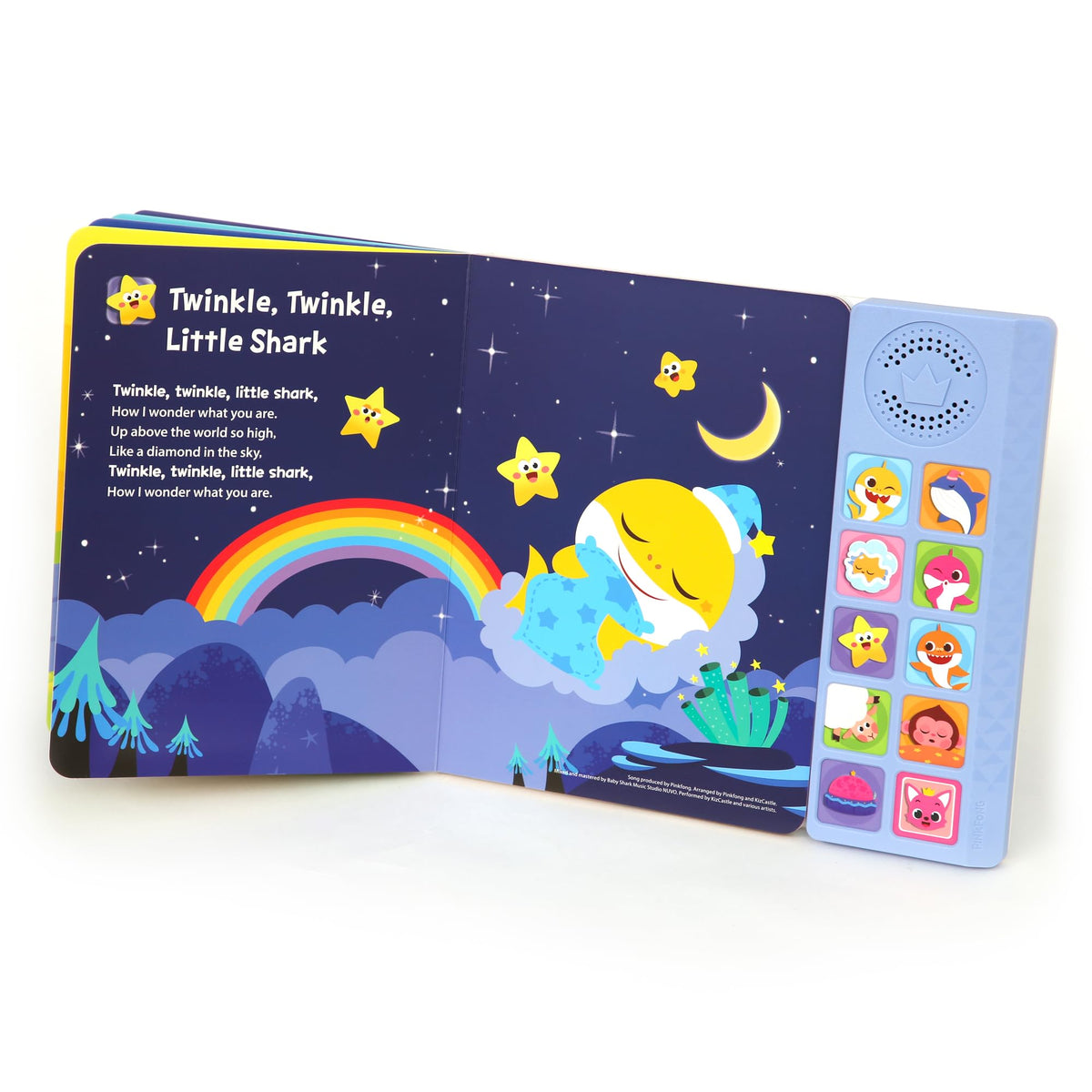 Pinkfong Baby Shark durable non-glare pages withstand active toddler use.