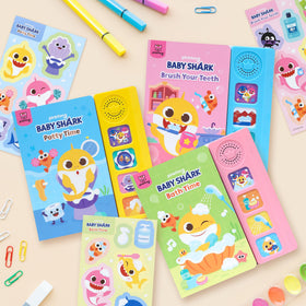 Kids enjoy reading and singing with Pinkfong Baby Shark set.