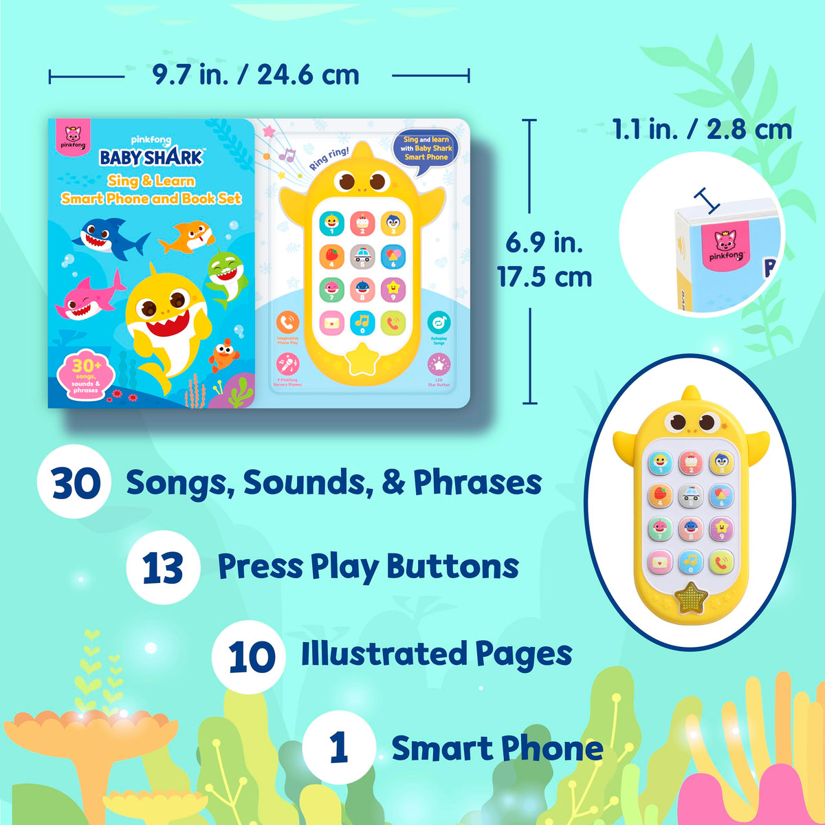 Pinkfong Baby Shark lyrics book with sing-along prompts for rhythm practice.