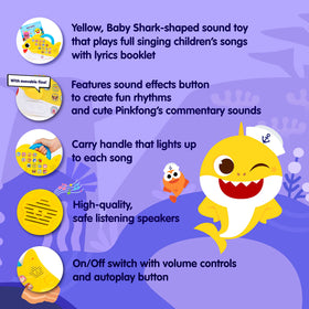 Pinkfong Baby Shark Melody Pad blue handle lights for visual engagement