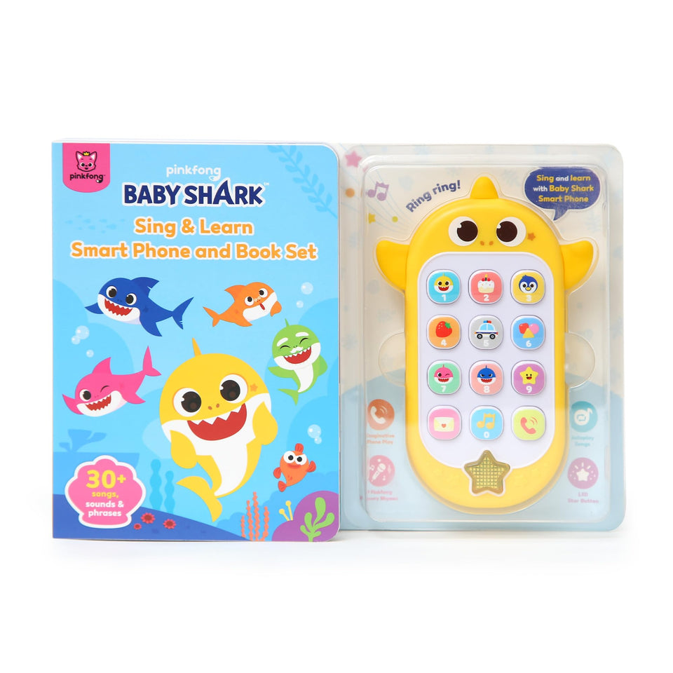 Pinkfong Baby Shark sound phone with interactive buttons for engaging listening play.