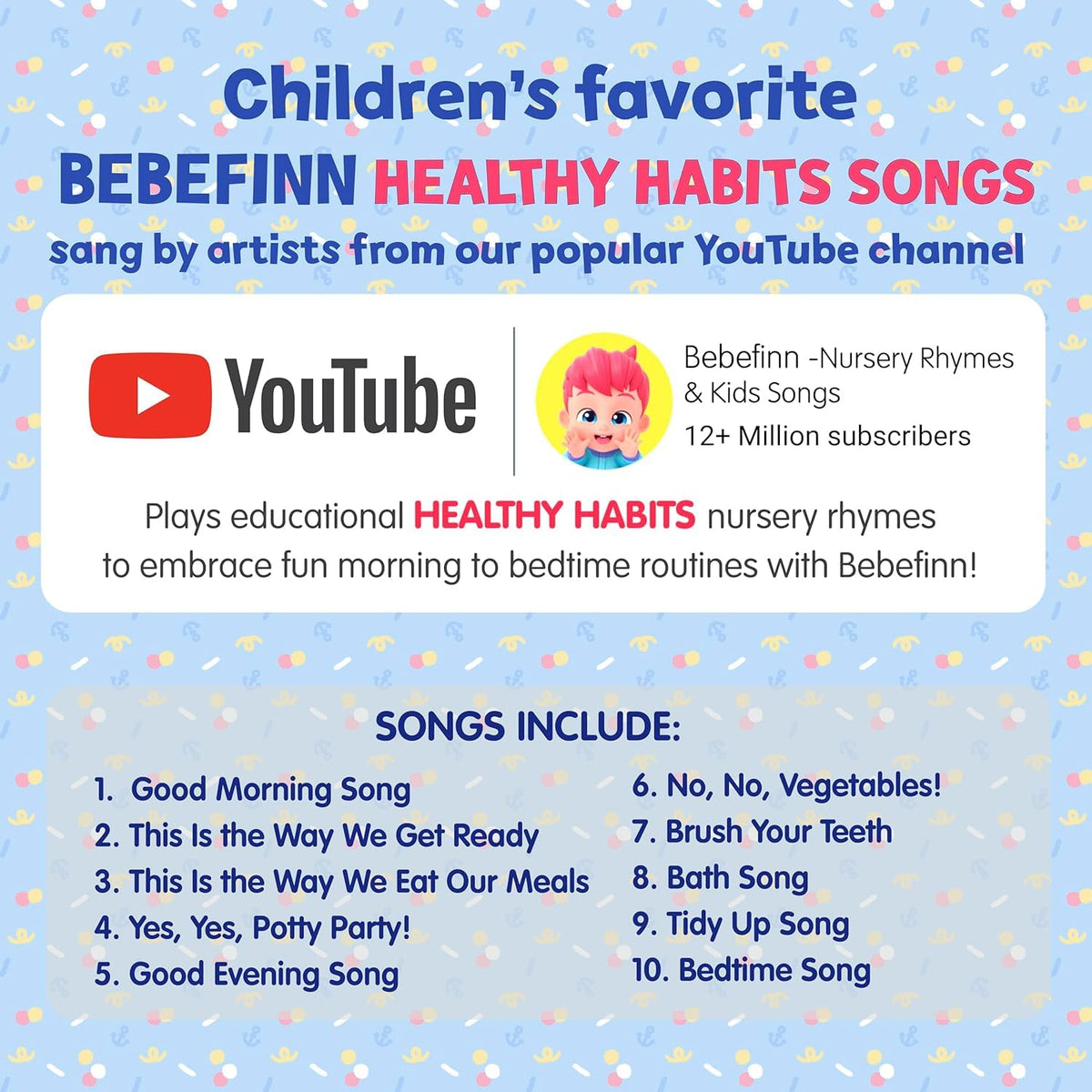 Pinkfong Bebefinn Morning Song page encourages a cheerful start to the day