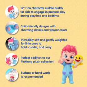 Pinkfong Bebefinn plush serves as a gentle sleep companion for bedtime
