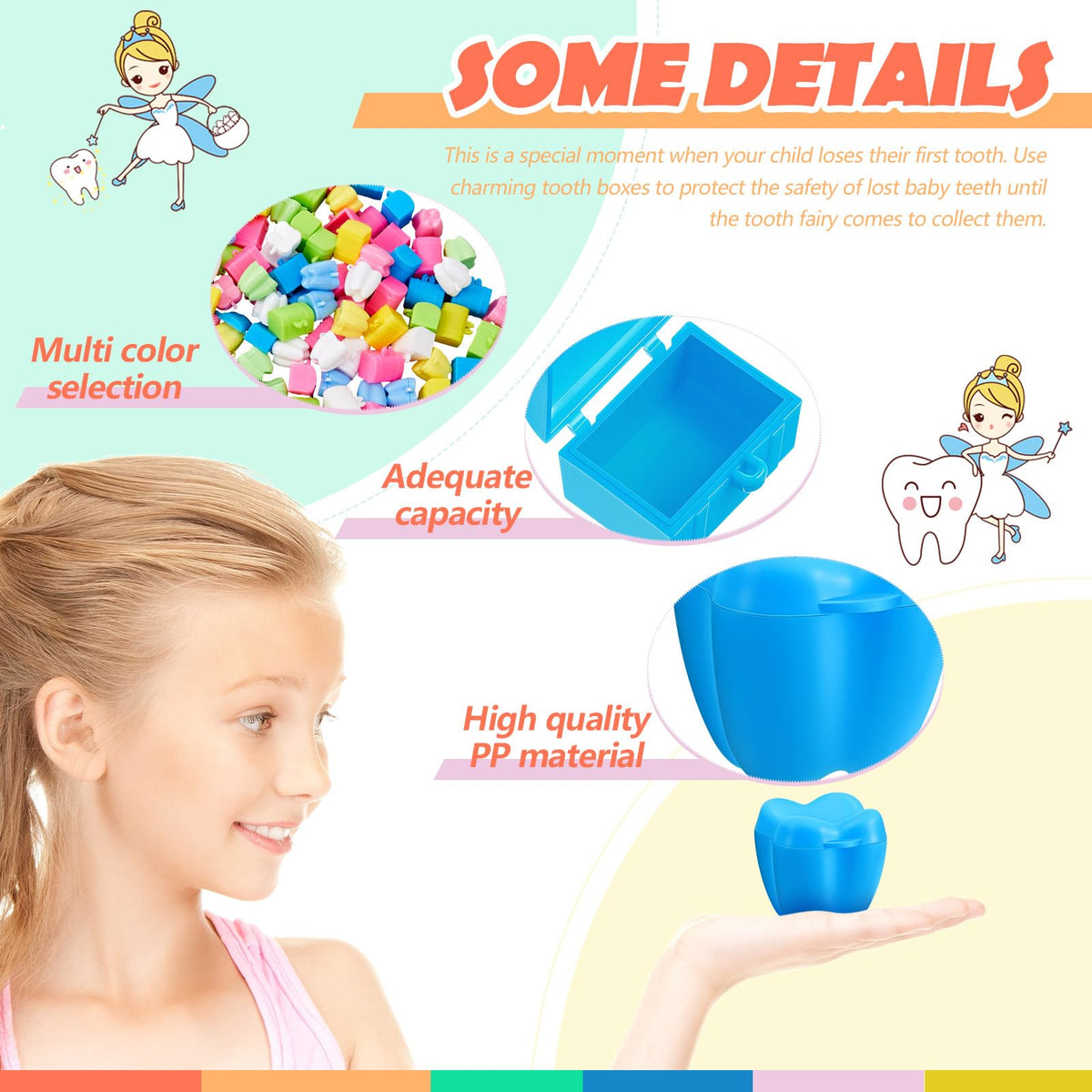 Pinkunn tooth holder in hand demonstrates compact size for easy storage