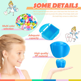 Pinkunn tooth holder in hand demonstrates compact size for easy storage