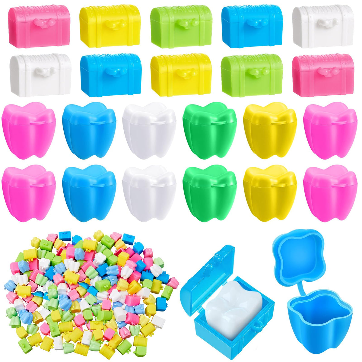 Pinkunn tooth saver box in bright colors keeps baby teeth safe