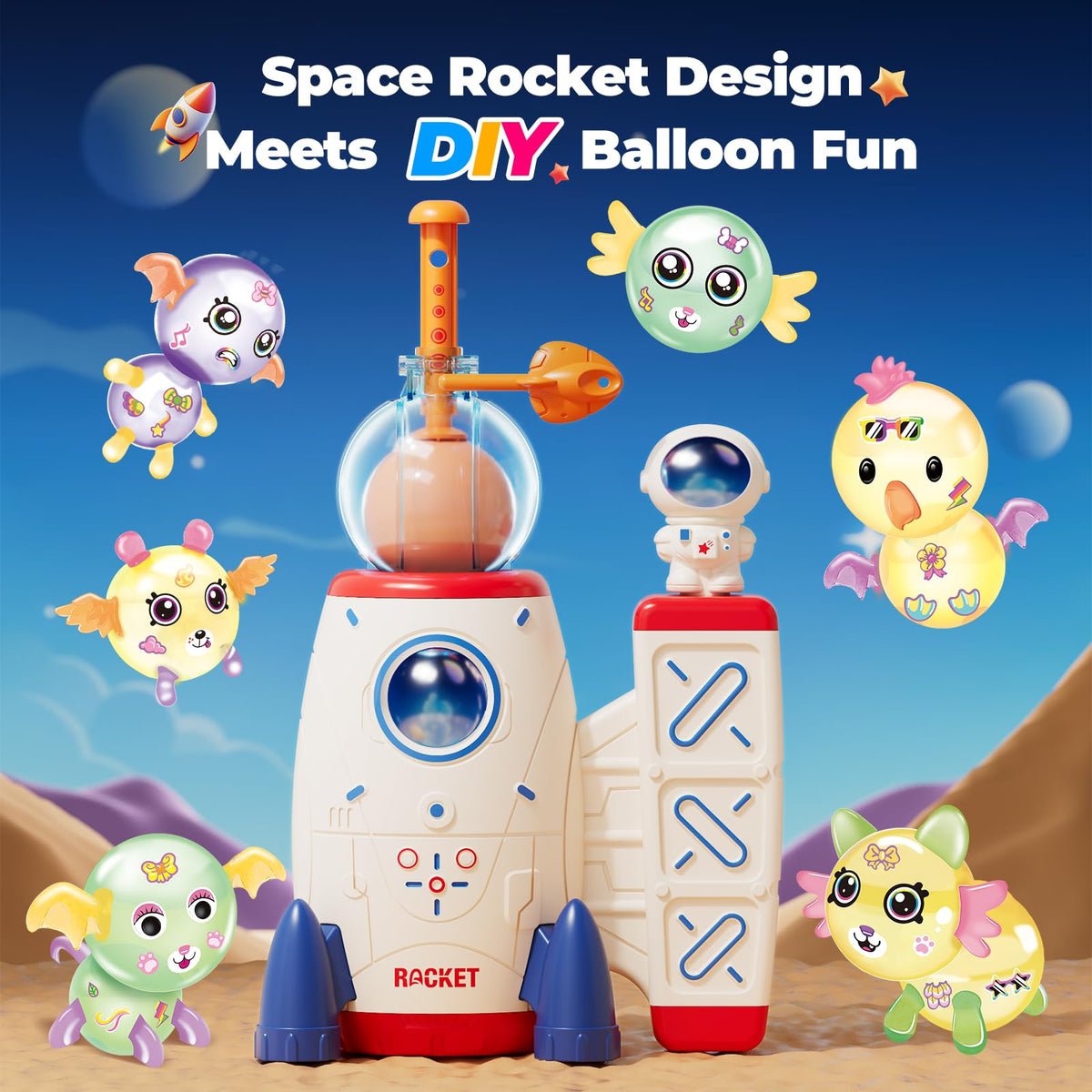PINSHILE Rocket Pump inflates balloons with ease for quick setup