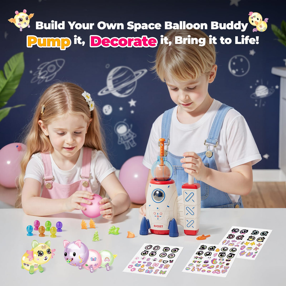 PINSHILE Sticker decorations colorize balloons for personalized art