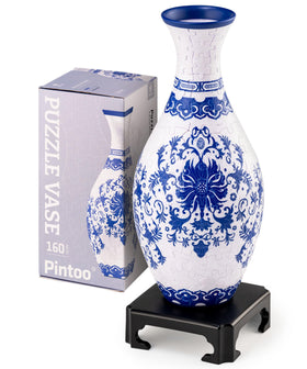 Pintoo 3D puzzle vase assembled shows the interlocking 160-piece design for striking decor