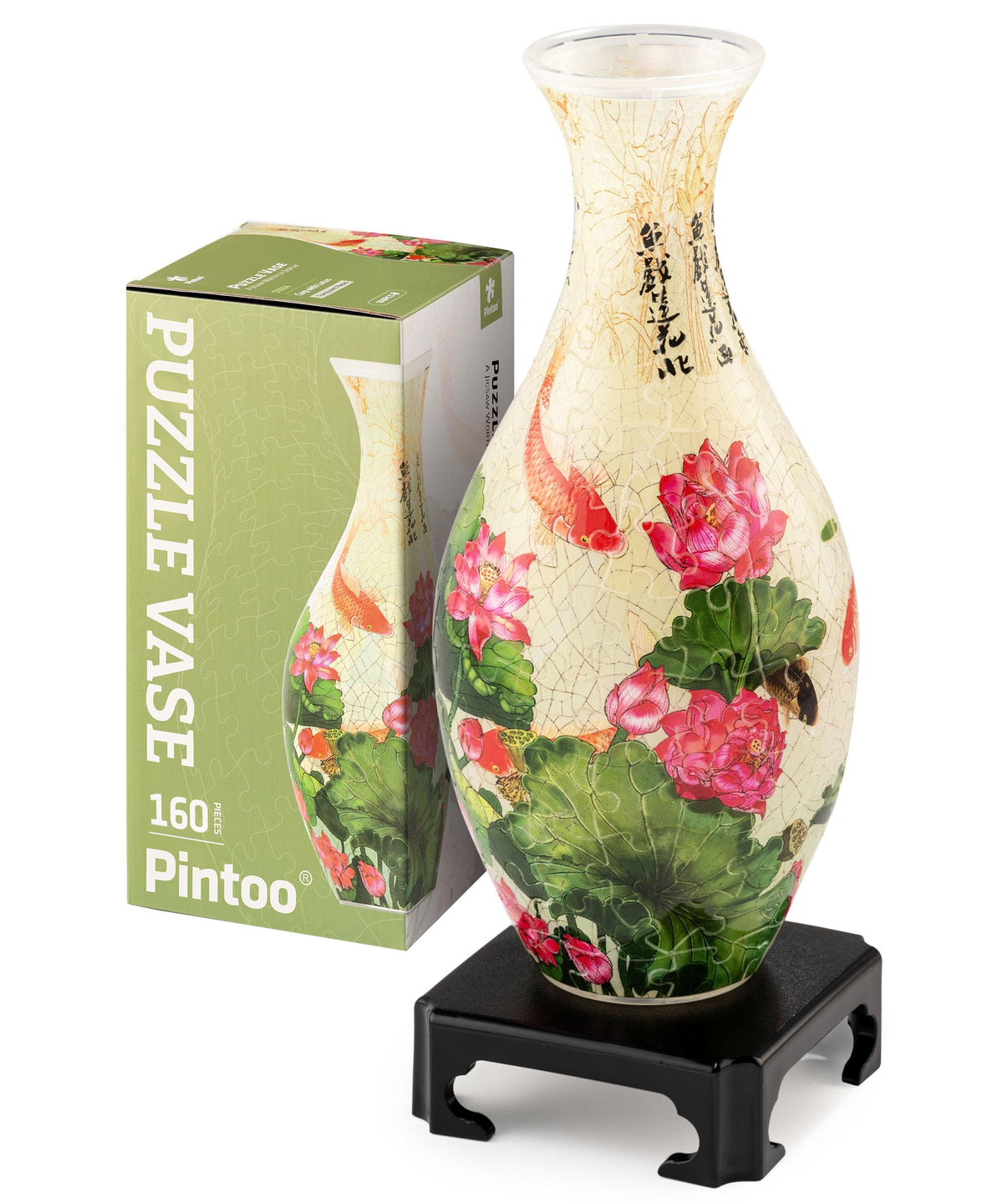Pintoo 3D puzzle vase assembled for display