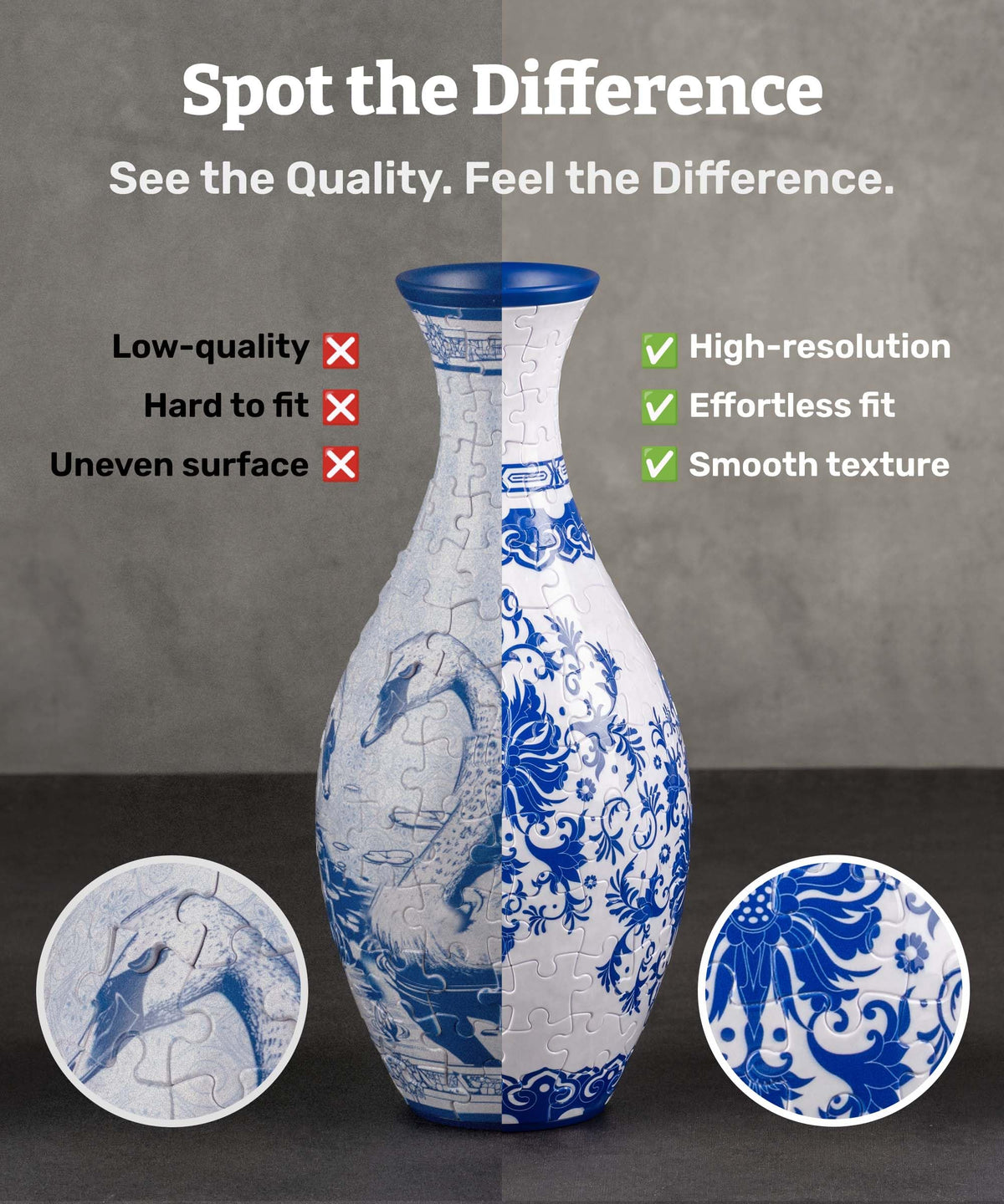 Pintoo 3D puzzle vase narrow mouth 2.3in for bouquets