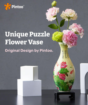 Pintoo translucent 3D puzzle vase close-up showing curves
