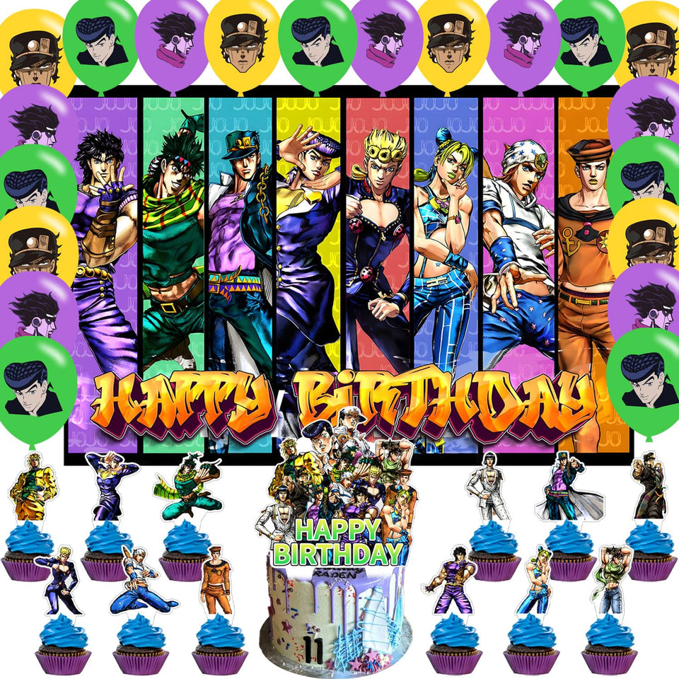PINUO JoJo backdrop for 5x3 ft party decor, ideal for colorful photo moments