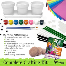 Pinwheel Crafts flower pot painting kit ceramic pots invite kids to personalize planters