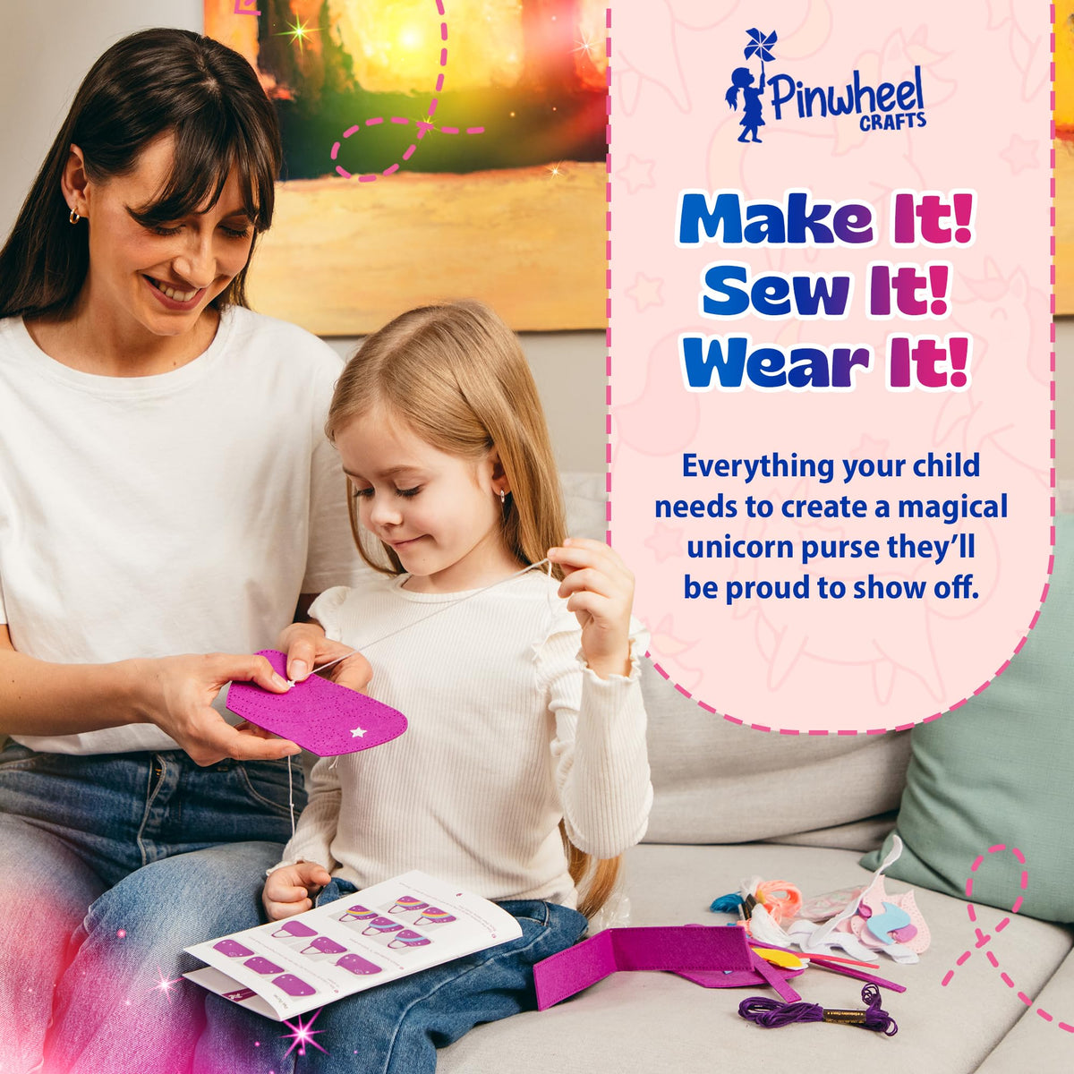 Pinwheel Crafts pre-cut-felt-pieces simplify beginner sewing for kids.