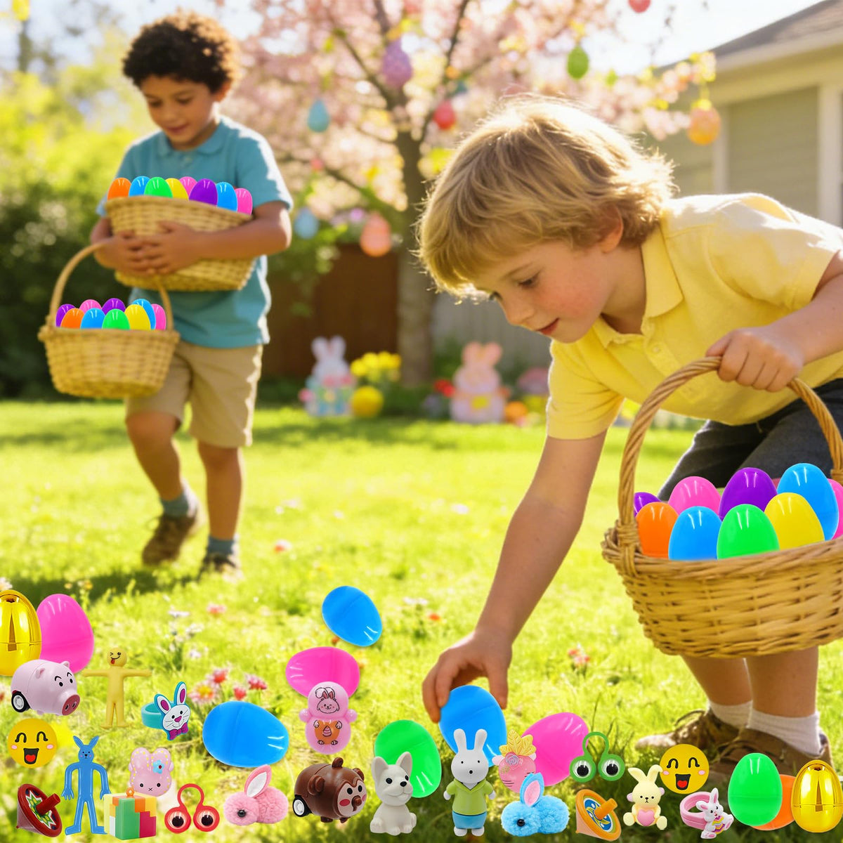 PIONJOY easy-to-open eggs perfect as grass basket stuffers and prizes