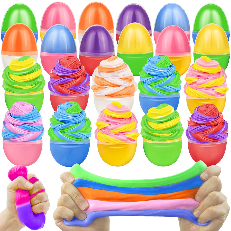 PIONJOY Easter butter slime eggs in a gift box for festive party favors.