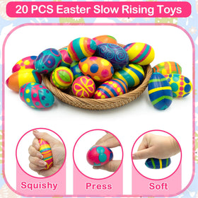 PIONJOY colorful squishy eggs close-up showing vibrant hues and texture