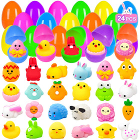 PIONJOY Easter egg filler 24 pack with mochi squishy toys for kids' baskets