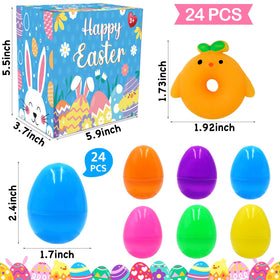 PIONJOY Easter egg hunt favors featuring colorful mochi toys