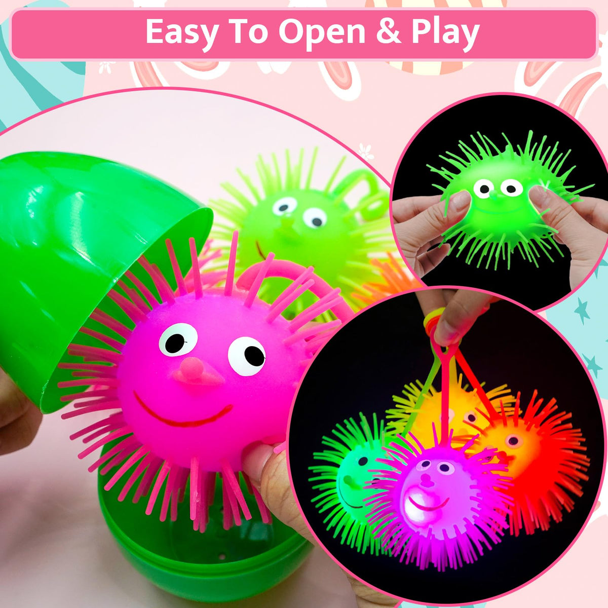 PIONJOY Easter egg hunt glow setup for playful activities