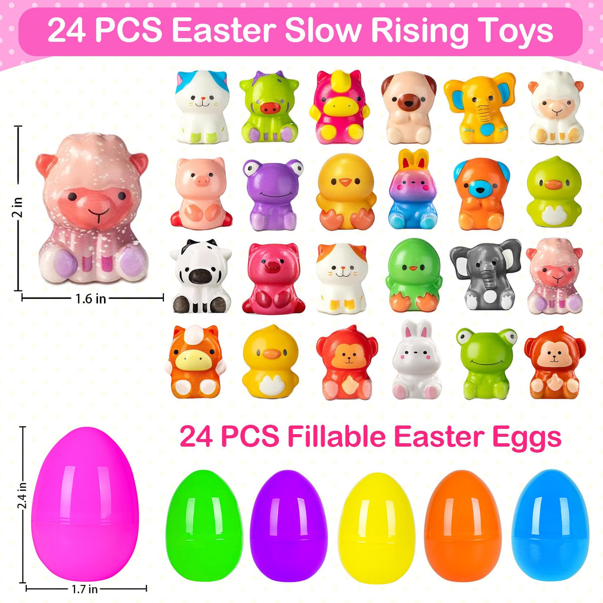 PIONJOY Easter egg slow-rise toy close-up, showcasing colorful squishy texture.