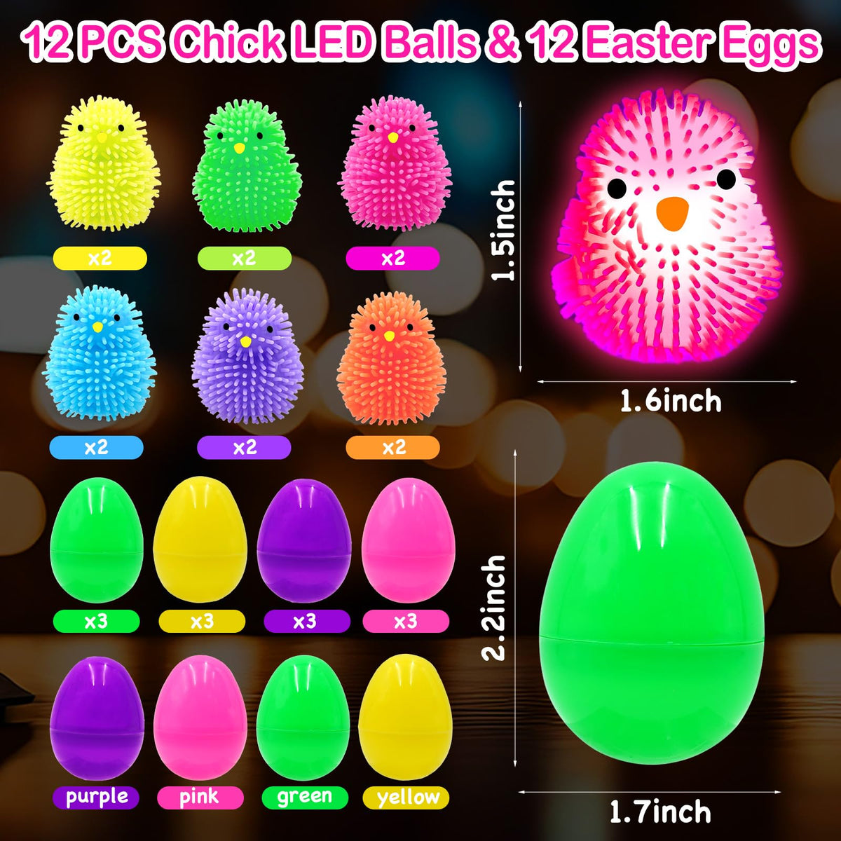 PIONJOY Easter eggs in gift box ready for party favors and basket stuffing.