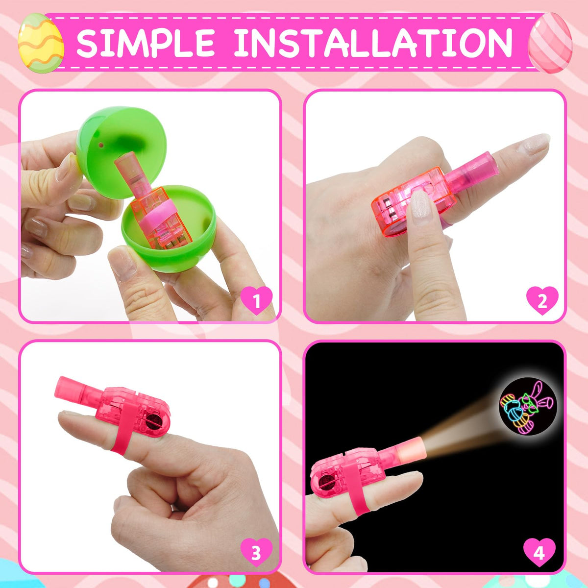 PIONJOY Easter hunt fillers provide interactive non-candy gifts for kids.