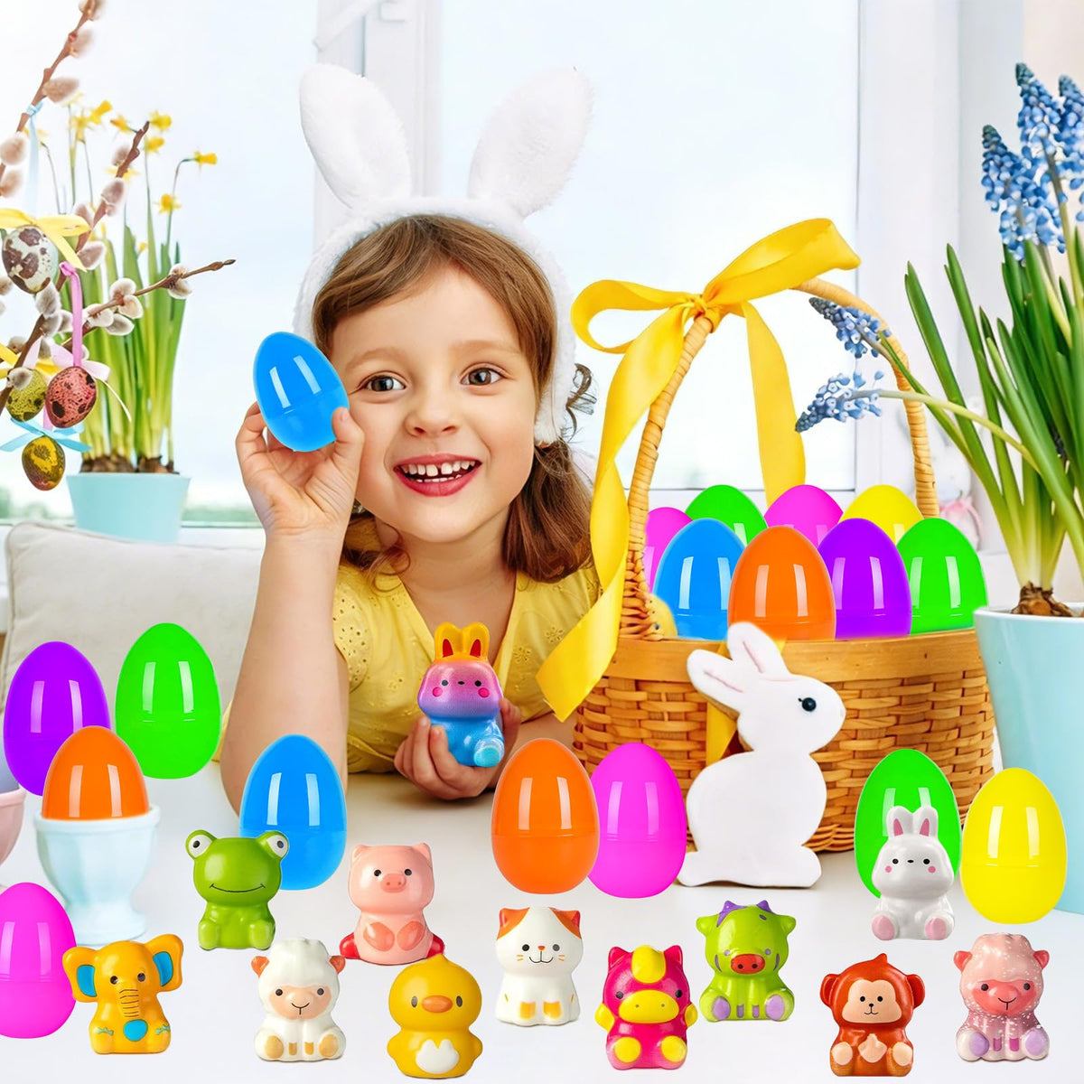 PIONJOY Easter party favor eggs, ideal as baskets and decorations.