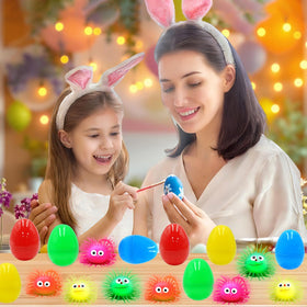 PIONJOY jumbo Easter egg with blue LED puffer ball for night glow