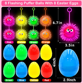 PIONJOY jumbo Easter egg with green LED puffer ball for glowing hunt